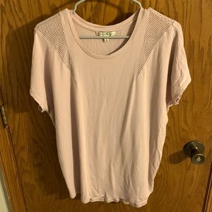 Womens express one eleven tee with mesh size medium light pink